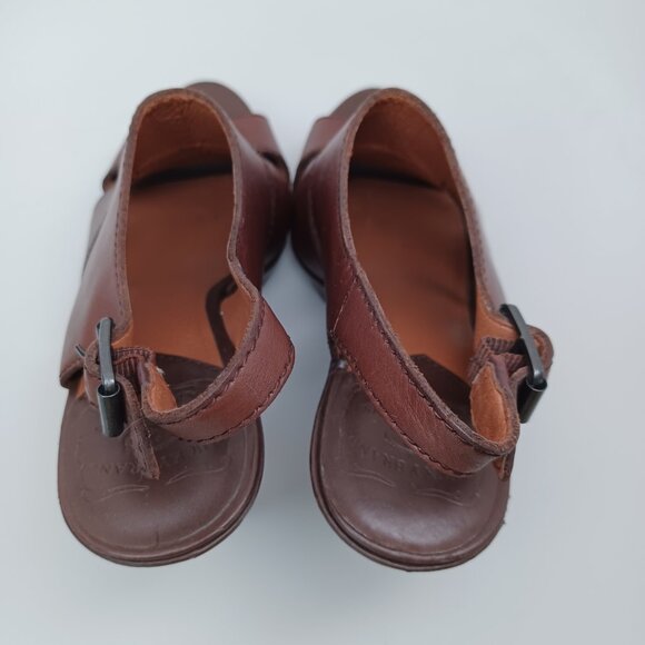 Lucky Brand Heels Brown Leather Peggy Sling Back Open Toe Sandals Womens 7M 37 - Picture 14 of 16